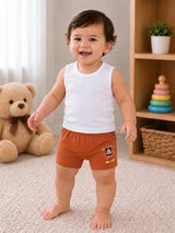 Unisex Mickey & Friends 100% Cotton Baby Trunks with Inner Elastic Support for Everyday Innerwear Comfort - Pack of 3