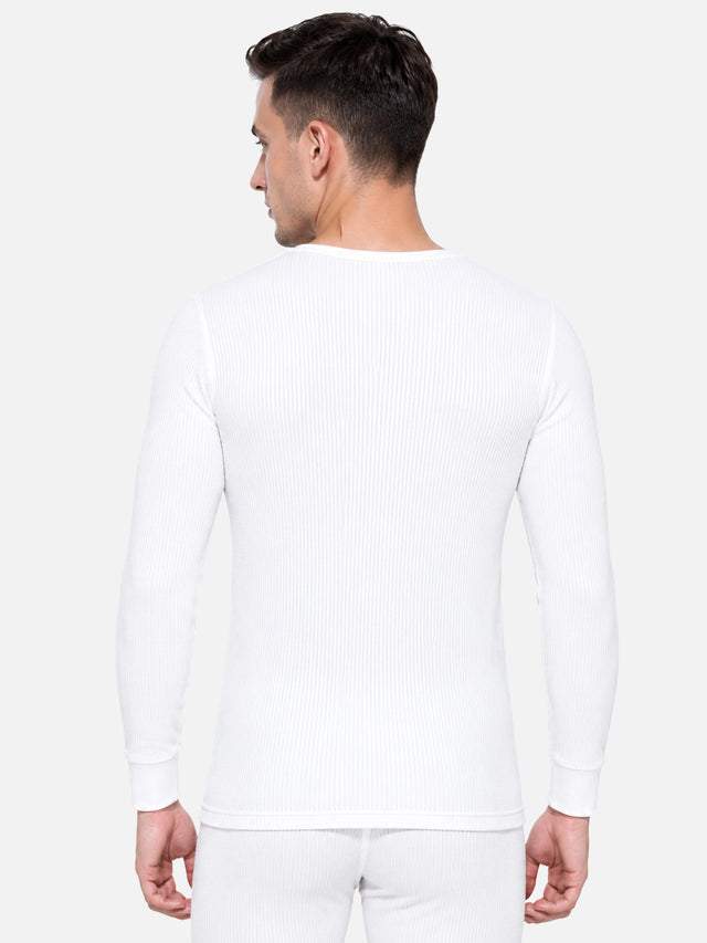 Men Thermal Top with Round Neck and Full Sleeves for Winter Wear, Warm Base Layer Comfort and Regular Use