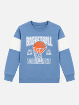 Boys French Terry Clothing Set with Printed Full Sleeve T-Shirt and Pajama for Casual Wear and Easy Movement