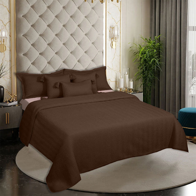 King Size Cotton Jersey Bedcover Chevron Pink - Bodycare