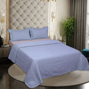 BodyComfy 100% Cotton Hosiery King-Size Fitted Bedcover – Checkered Block Texture