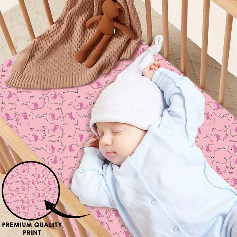 Elephant Pink Fitted Cot Sheet Pack of 2 - Bodycare