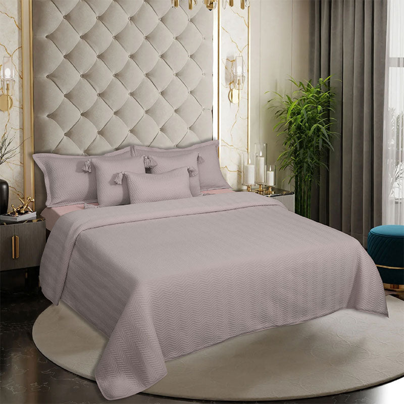 King Size Cotton Jersey Bedcover Chevron Pink - Bodycare