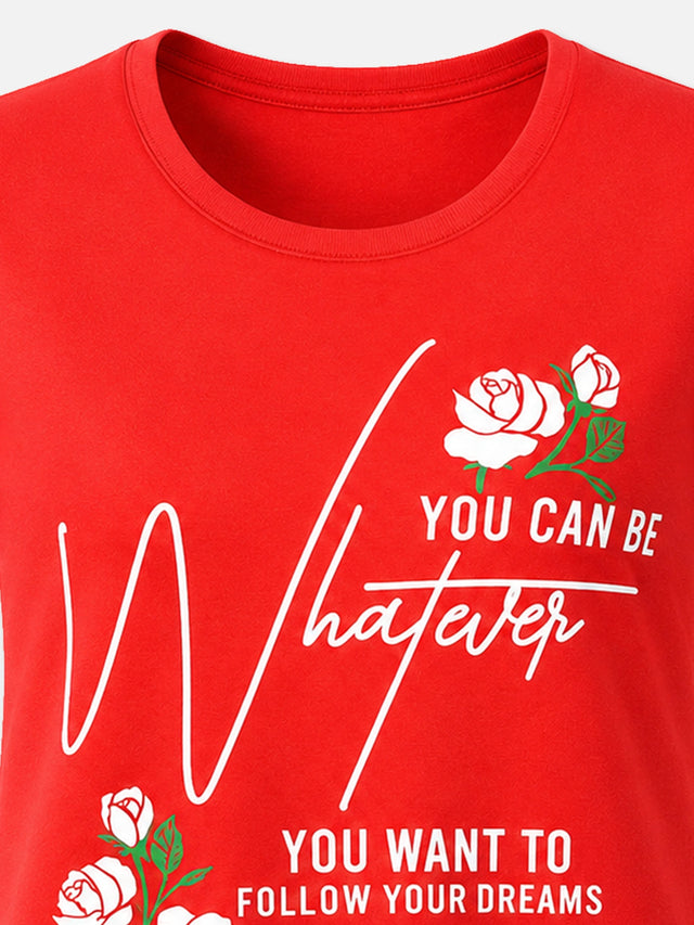 Women Cotton Long T-Shirt Round Neck Half Sleeves with Regular Fit Graphic Printed Styling for Casual Wear