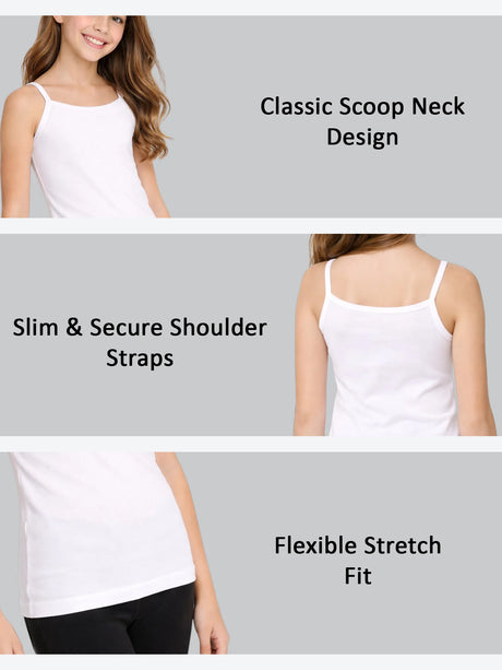 Girls Vest Round Neck Sleeveless Pack of 3