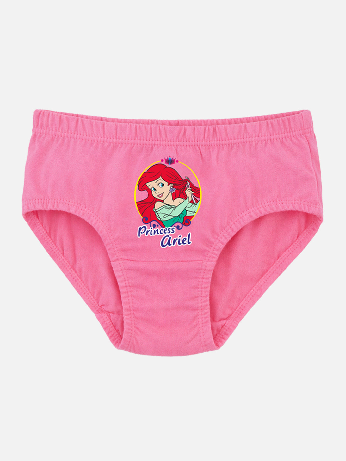 Girls Princess 100% Cotton Solid Innerwear Panty with Inner Elastic and Soft Skin Friendly Comfort - Pack of 5