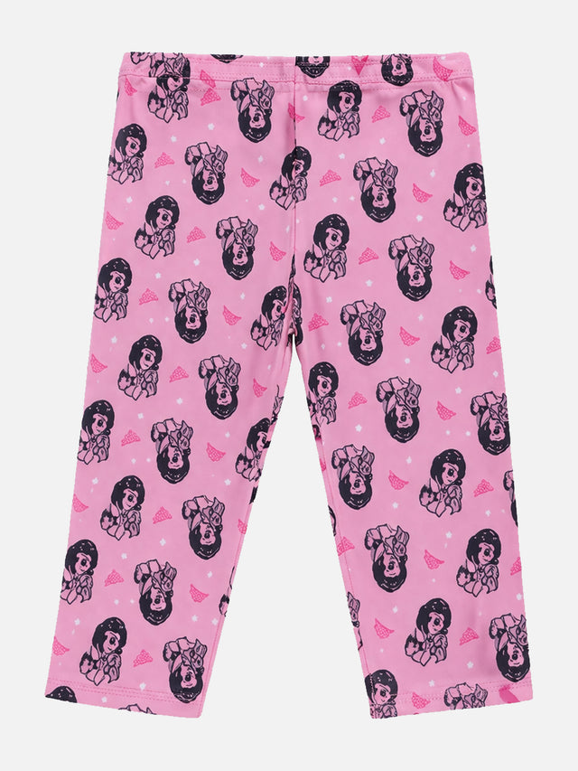Girls 100% Cotton Printed Capri Leggings for Casual Wear, Easy Movement and Regular Wardrobe Use - Pack of 1