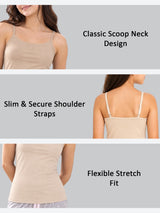 Girls Cotton Camisole Sleeveless Camisole for Everyday Innerwear Comfort and Easy Layering - Pack of 2