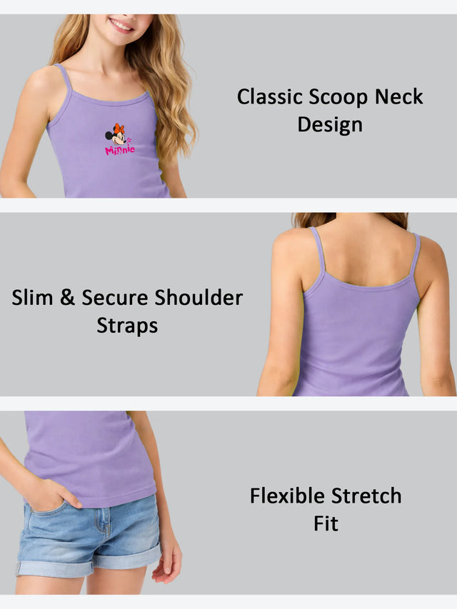 Girls Minnie & Friends Vest Dori Neck Sleeveless Pack of 4 - Bodycare