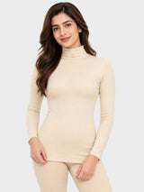 Women Miyabi Thermal Top with High Neck Full Sleeves, Regular Fit Warmth and Winter Innerwear Comfort