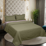 BodyComfy 100% Cotton Hosiery King-Size Fitted Bedcover – Checkered Block Texture