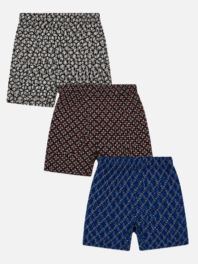 Boys 100% Cotton Trunk Inner Elastic Pack of 3
