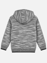 Boys Polyester Blend Hooded Full Sleeves Sweater with Comfortable Winter Wear Styling and Regular Use
