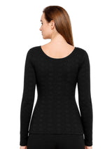 Women Round Neck Full Sleeves Thermal Top with Thin Fabric and High Warmth for Optimum Heat in Cold Weather
