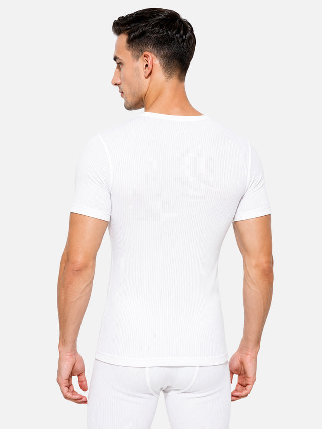 Men Antibacterial Thermal Top with V Neck and Half Sleeves for Winter Base Layering and Cold-Weather Comfort Essentials