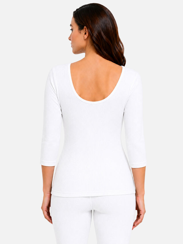 Women Antibacterial Thermal Top with Round Neck and Full Sleeves for Winter Base Layering and Cold-Weather Comfort - Pack of 1