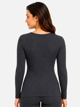 Women Full Sleeves Round Neck Thermal Top for Winter Wear, Everyday Warmth and Comfortable Base Layer Use
