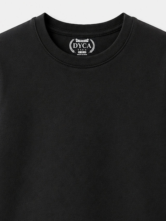 Boys Cotton Solid T-Shirt Round Neck Full Sleeves Regular Wear Top for Everyday Comfort and Casual Outfits