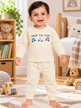 Baby Boys Printed Cotton Full Sleeve T-Shirt and Pajami Set with Lower for Casual Wear and Sleepwear Comfort