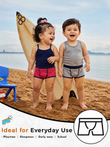 Baby Boys 100% Cotton Trunk with Inner Elastic for Everyday Innerwear Comfort and Regular Use - Pack of 3
