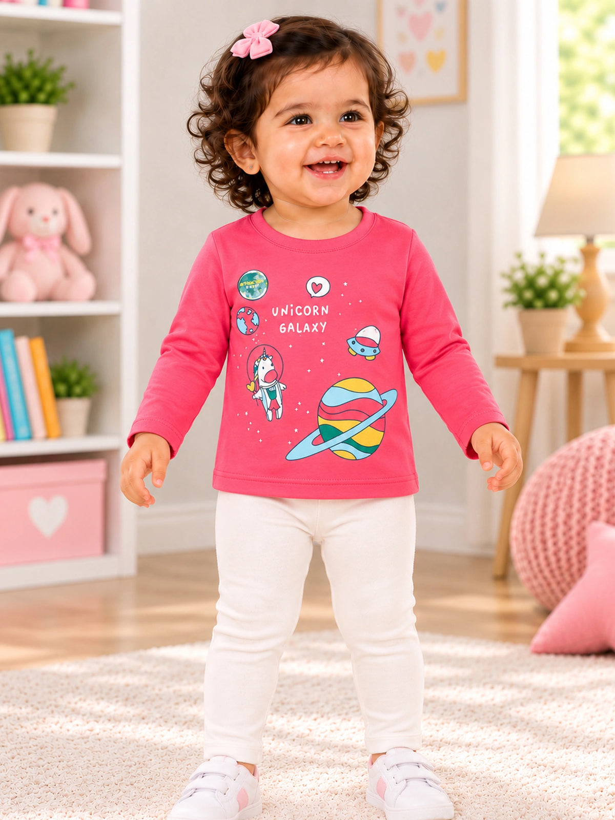 Girls Cotton T-Shirt with Regular Fit and Soft Breathable Fabric for Casual Wear and Everyday Comfort