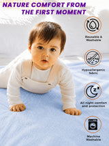 Unisex Baby Dry Sheet Waterproof Bed Protector with Extra Absorbent Surface for Washable Everyday Bedding Care - Pack of 2