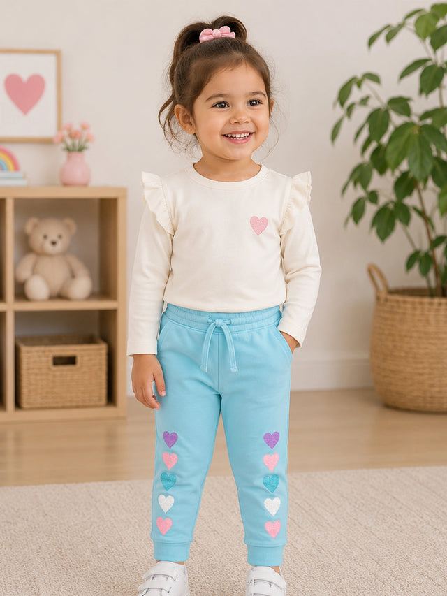 Baby Girls Super Combed Cotton Blend Track Pant with Regular Fit for Casual Wear and Easy Movement - Pack of 1