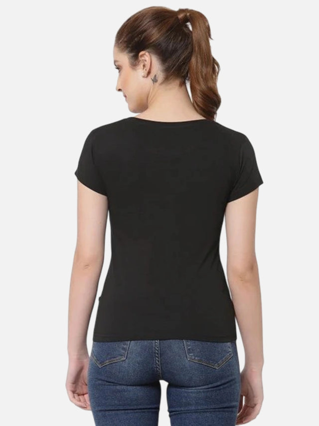Women T-Shirt Half Sleeves Round Neck with Solid Casual Styling for Everyday Wear and Easy Pairing Comfort