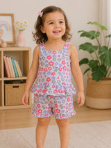 Girls 100% Cotton Top and Bottom Set for Everyday Outfit Comfort, Casual Wear and Easy Movement Essentials