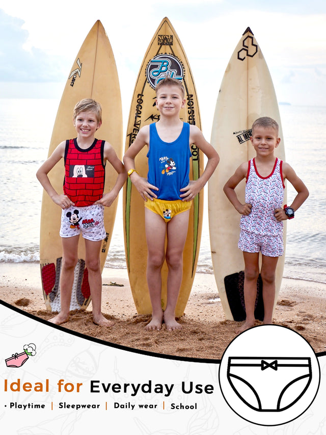 Boys Mickey & Friends Brief Top Elastic Pack of 4 - Bodycare