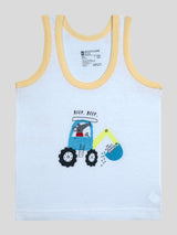 Baby Boys Round Neck Sleeveless Vest for Comfortable Innerwear Essentials, Regular Use and Under-Shirt Wear - Pack of 6