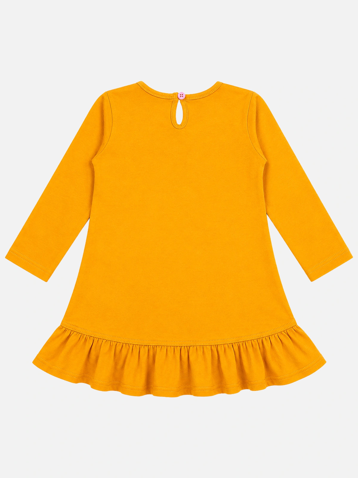 Baby Girls 100% Cotton Full Sleeve Frock with Breathable Fabric, Skin Friendly Regular Fit and Comfortable Wear - Pack of 1