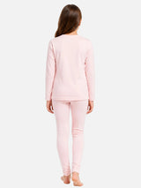 Girls Round Neck Full Sleeves Thermal Top and Bottom Set for Winter Wear, Warm Base Layer Comfort and Regular Use