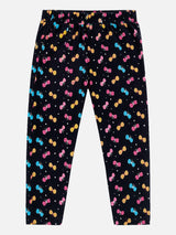 Girls 100% Cotton Printed Track Pant with Side Pockets and Regular Fit Jogger Styling for Comfortable Kids Activewear