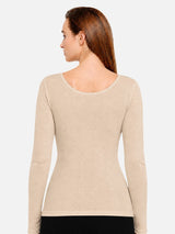 Women Round Neck Full Sleeves Thermal Top with Thin Fabric and High Warmth for Optimum Heat in Cold Weather