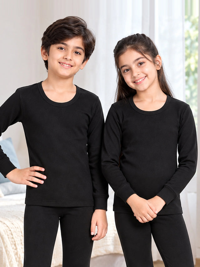 Unisex Antibacterial Round Neck Full Sleeve Thermal Top for Winter Innerwear Comfort and Warm Base Wear - Pack of 2