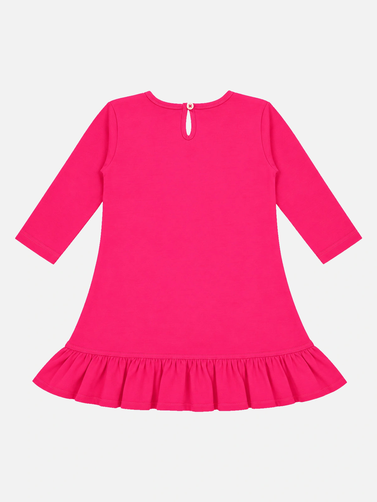Baby Girls 100% Cotton Full Sleeve Frock with Breathable Fabric, Skin Friendly Regular Fit and Comfortable Wear - Pack of 1