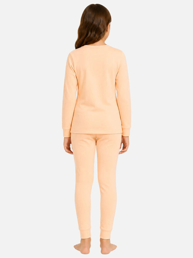 Girls Round Neck Full Sleeves Thermal Set for Winter Layering, Cold-Weather Comfort and Everyday Warm Innerwear - Pack of 1