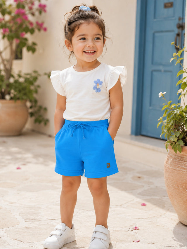 Baby Girls 100% Cotton Solid Shorts for Everyday Casual Wear, Easy Movement and Lounge Comfort - Pack of 1