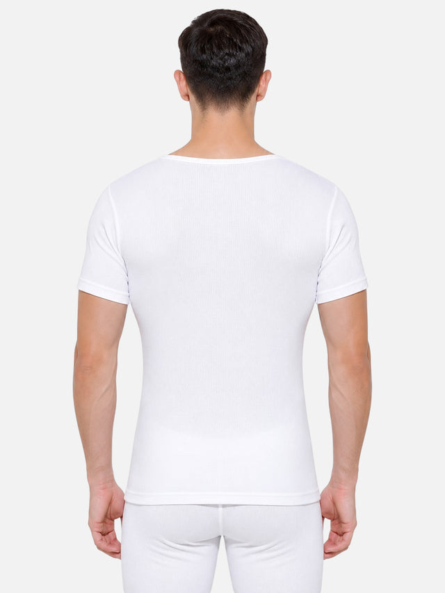Men Round Neck Half Sleeves Thermal Top for Winter Base Layering, Cold-Weather Comfort and Everyday Warm Innerwear Essentials