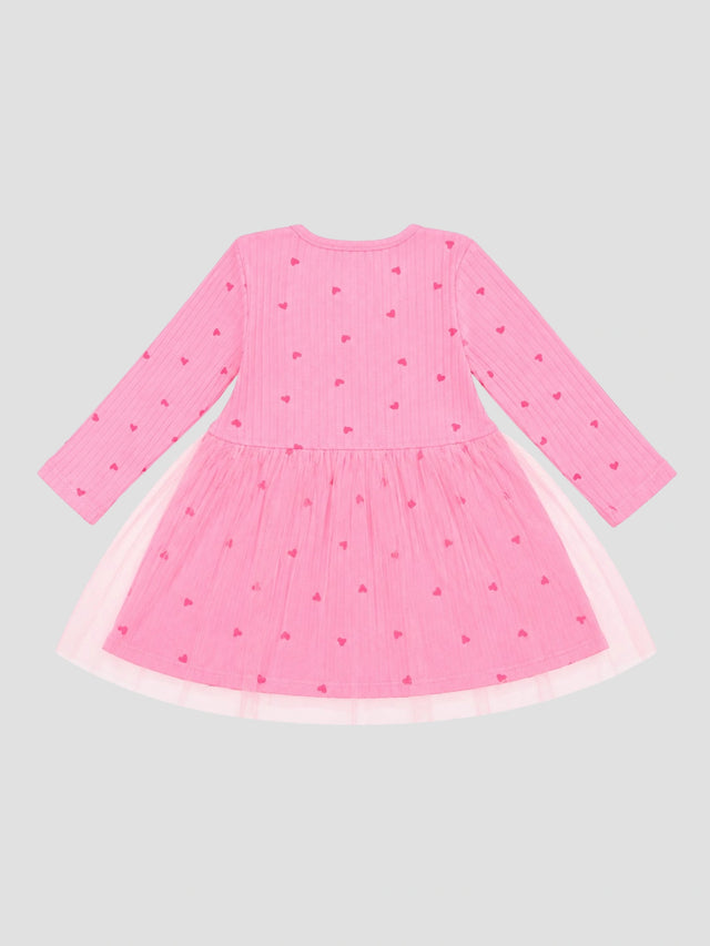 Baby Girls Lycra Rib Frock with Regular Fit for Casual Wear, Easy Movement, Everyday Comfort and Regular Use