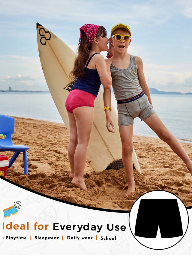 Boys Cotton Trunk with Inner Elastic for Everyday Innerwear Comfort and Practical Regular Use - Pack of 2