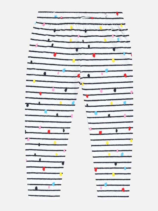 Girls 100% Cotton Printed Track Pant with Side Pockets and Regular Fit Jogger Styling for Comfortable Kids Activewear