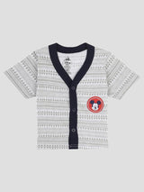 Baby Boys Mickey & Friends Innerwear Vest Front Open Half Sleeves for Easy Dressing and Everyday Comfort - Pack of 3