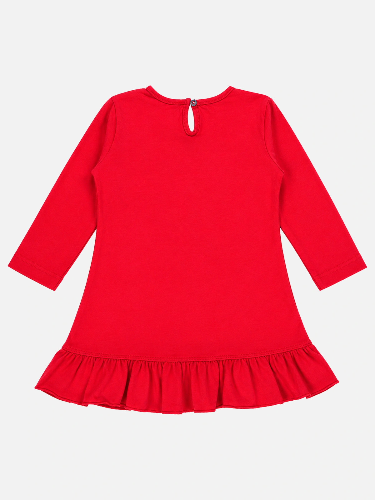 Baby Girls 100% Cotton Full Sleeve Frock with Breathable Fabric, Skin Friendly Regular Fit and Comfortable Wear - Pack of 1
