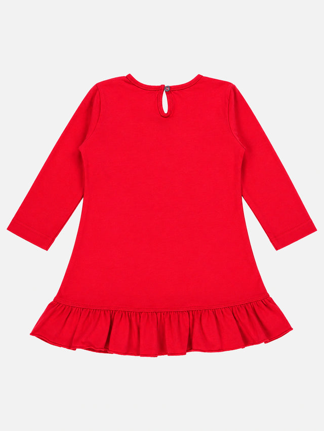 Baby Girls 100% Cotton Full Sleeve Frock with Breathable Fabric, Skin Friendly Regular Fit and Comfortable Wear - Pack of 1