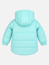 Baby Girls Polyester Quilted Hooded Winter Jacket with Full Sleeves and Comfortable Outerwear Styling