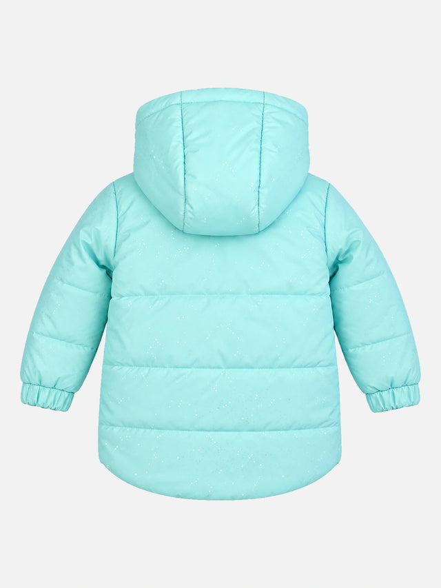 Baby Girls Polyester Quilted Hooded Winter Jacket with Full Sleeves and Comfortable Outerwear Styling