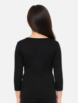 Girls Rib Eyelit Round Neck Full Sleeves Thermal Top