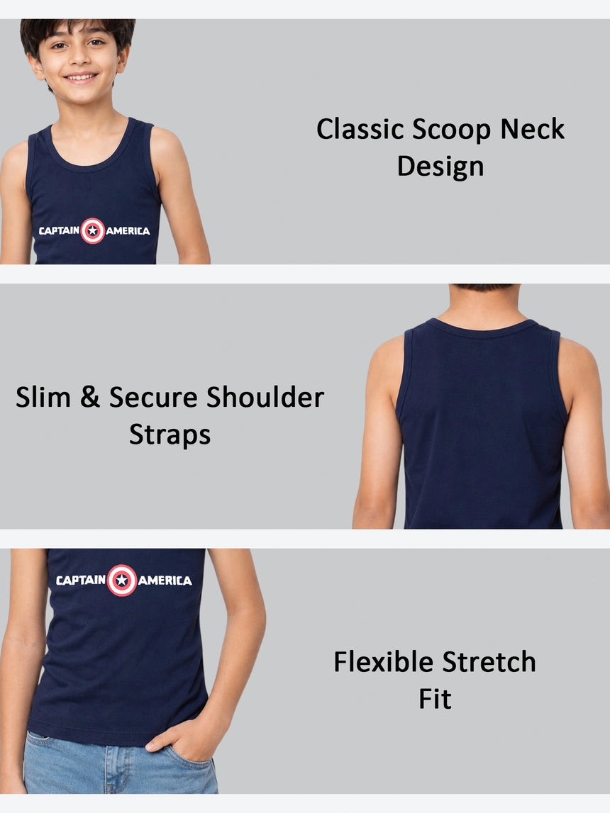 Boys Avengers Vest Round Neck Sleeveless - Pack of 6